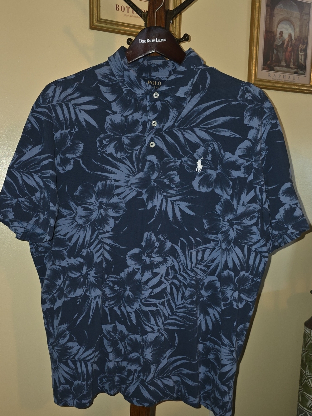 Polo by Ralph Lauren Navy Blue Floral Short-Sleeve Polo